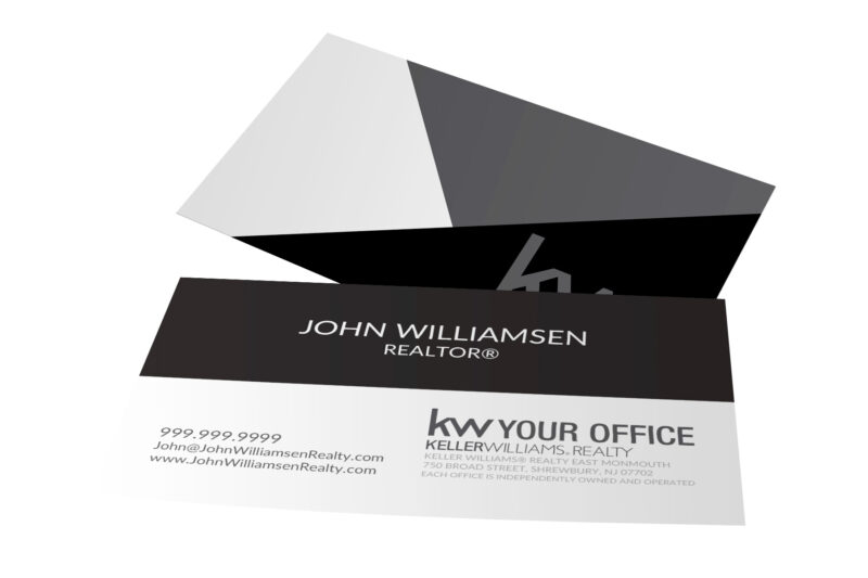 Black Geometric KW Business Card