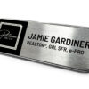 Platinum Re-Co | Framed Name Tag - Black/Silver 1x3