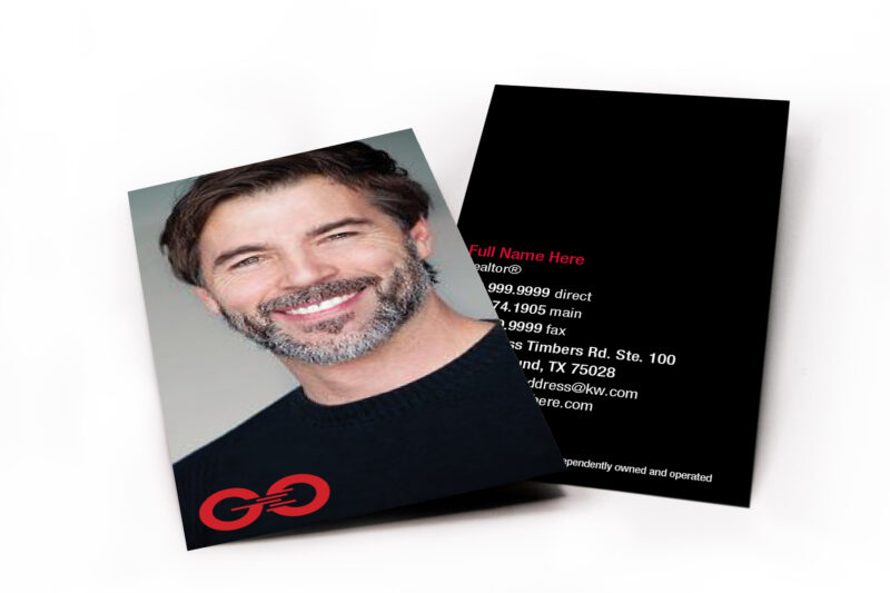 Classic GO Black Picture Vertical Business Card