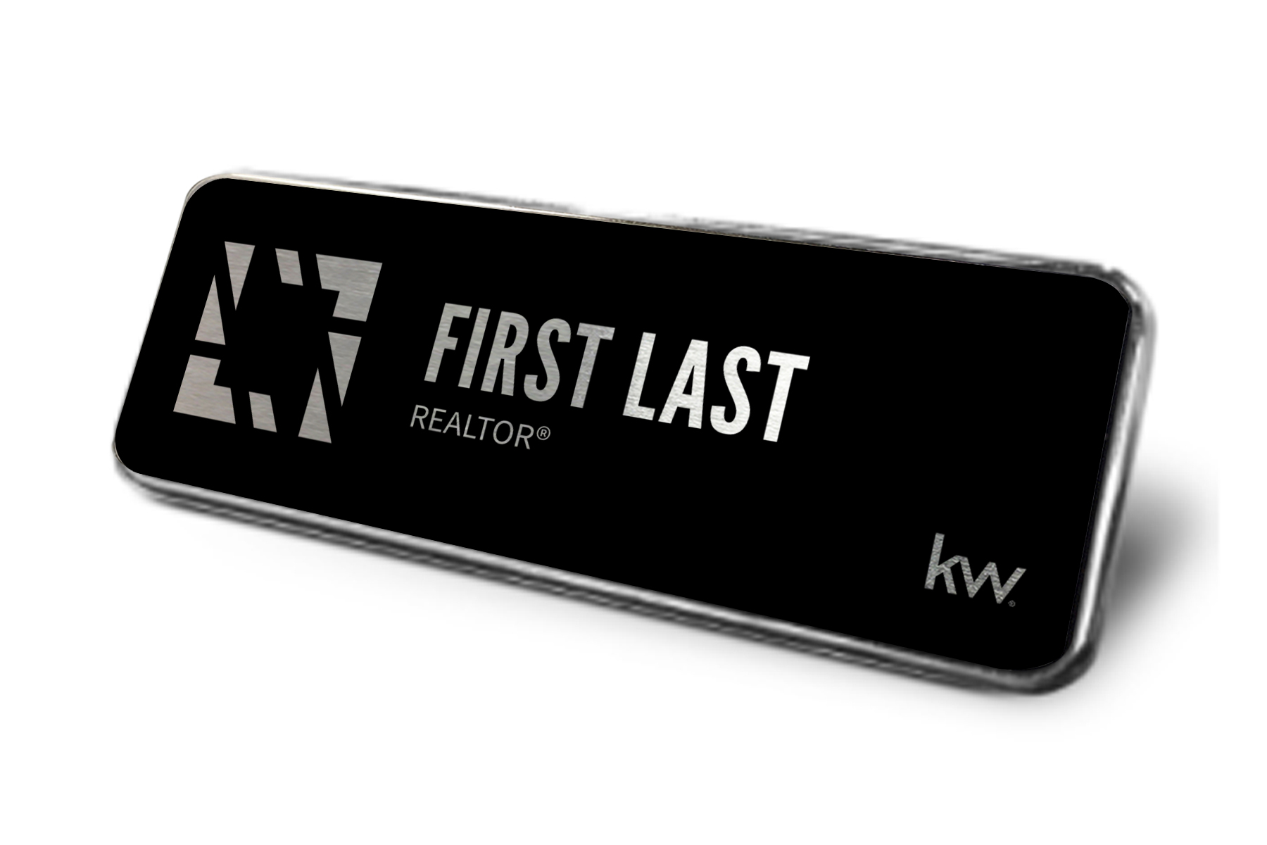 Lucido Global | Framed Name Tag – Black 1×3