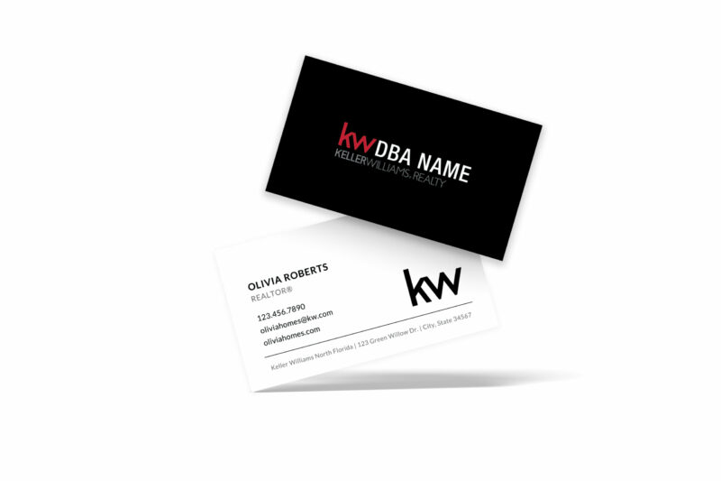 Horizontal White/Black Back KW Business Card